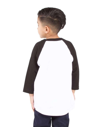 Shaka Wear Youth Three-Quarter Sleeve Raglan SHRAGY #colormdl_White/ Black