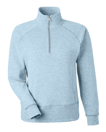 J. America Women's Electric Fleece Quarter-Zip Sweatshirt 8743 #color_Electric Sky