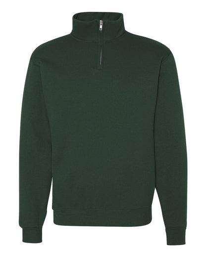 JERZEES Unisex Nublend® Cadet Collar Quarter-Zip Sweatshirt 995MR #color_Forest Green