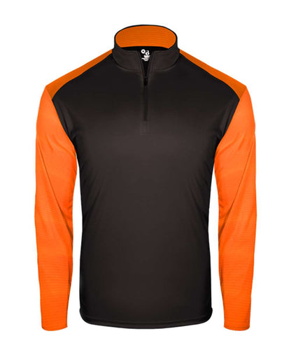 Badger Breakout Quarter-Zip Pullover 4231 #color_Black/ Safety Orange