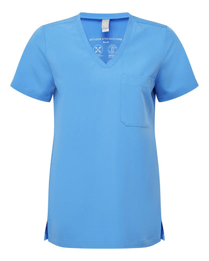 Onna Women's Limitless V-Neck Stretch Scrub Top NN300 #color_Ceil Blue