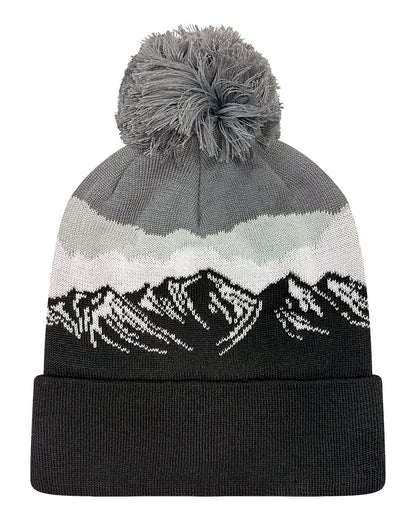 LOCALE Grand Recycled Beanie GRNDSR #color_Misty Peaks/ Black