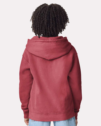 Comfort Colors Youth Garment-Dyed Lightweight Fleece Hooded Sweatshirt 1467Y #colormdl_Crimson