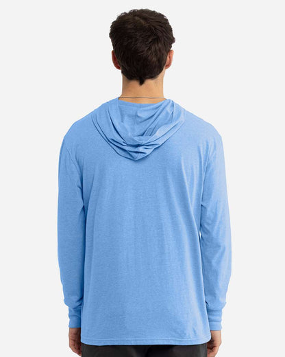 Next Level Unisex CVC Hoodie Long Sleeve T-Shirt 6221 #colormdl_Heather Columbia Blue