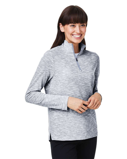 North End Women's Eclipse Jacquard Quarter-Zip Pullover NE415W #colormdl_Black Heather