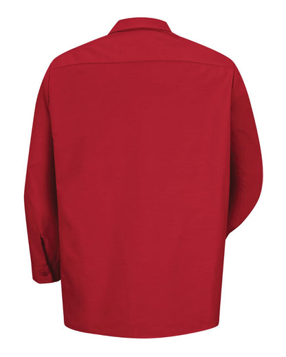 Red Kap Men's Industrial Long Sleeve Work Shirt SP14 #color_Red