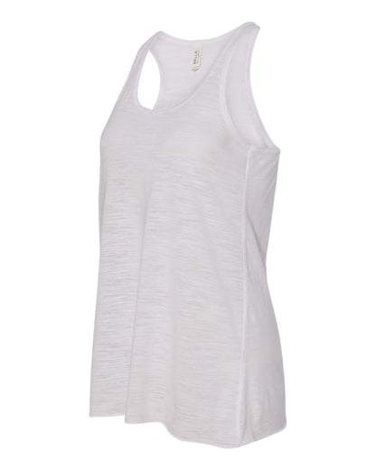 BELLA + CANVAS Women's Flowy Racerback Tank 8800 #color_White Slub