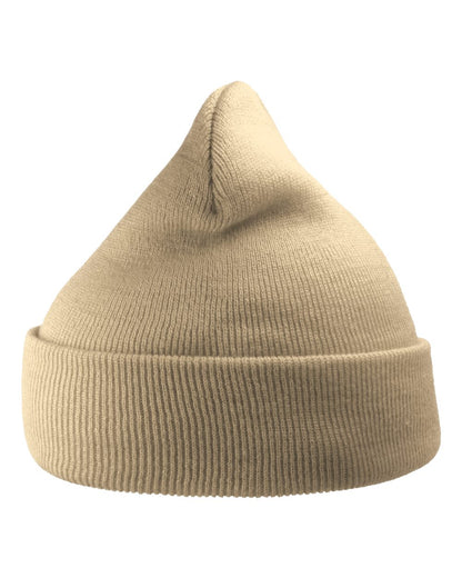 Atlantis Headwear Sustainable 12" Knit Beanie WIND #color_Beige