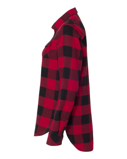 Burnside Women's Yarn-Dyed Long Sleeve Flannel Shirt 5210 #color_Red/ Black Buffalo