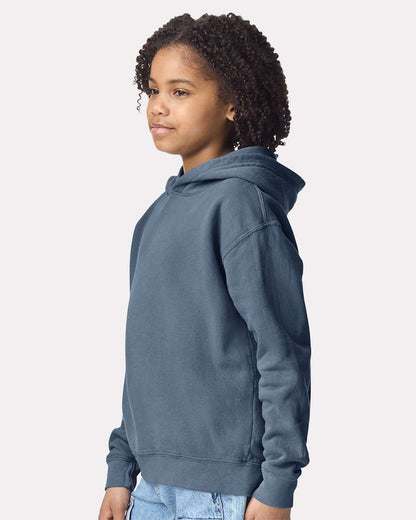 Comfort Colors Youth Garment-Dyed Lightweight Fleece Hooded Sweatshirt 1467Y #colormdl_Blue Jean