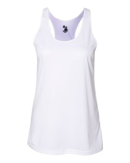 Badger Women’s B-Core Racerback Tank Top 4166 #color_White