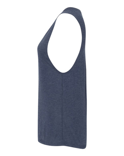 BELLA + CANVAS Women's Flowy Scoop Muscle Tank 8803 #color_Heather Navy