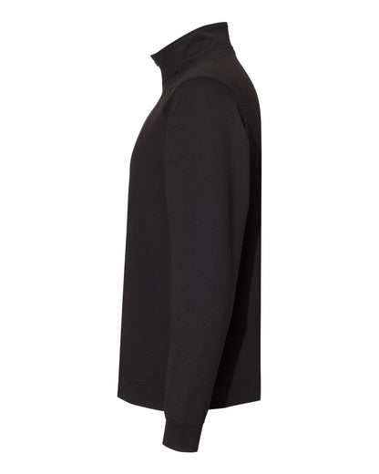 J. America Men's Omega Stretch Quarter-Zip Pullover 8434 #color_Black Triblend