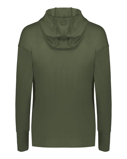 Holloway Women's Eco Revive™ Ventura Soft Knit Hooded Sweatshirt 222798 #color_Olive