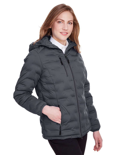 North End Women's Loft Puffer Jacket NE708W #colormdl_Carbon/ Black