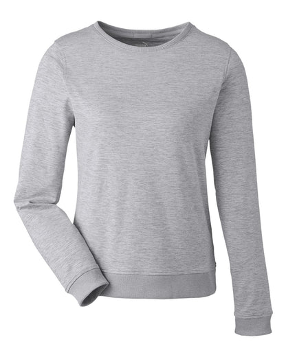 Puma Golf Women's Cloudspun Crewneck Sweatshirt 599267 #color_Light Grey Heather