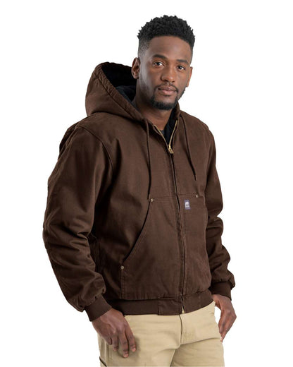 Berne Apparel Men's Tall Heartland Washed Cotton Duck Hooded Jacket HJ375T #colormdl_Bark