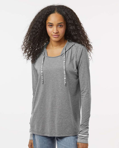 MV Sport Women's Heathered Jersey Hooded Tunic W19439 #colormdl_Graphite