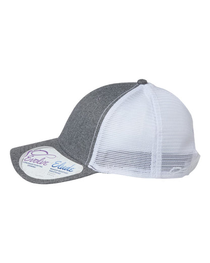 Infinity Her Women's Modern Trucker Cap CHARLIE #color_Heather Grey/ White