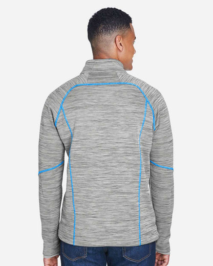 North End Men's Flux Mélange Bonded Fleece Jacket 88697 #colormdl_Platinum/ Olympic Blue