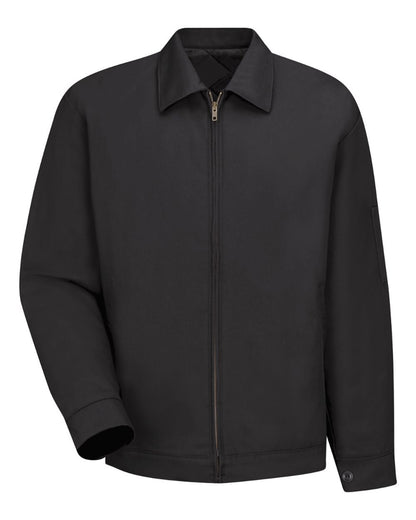 Red Kap Men's Waist Length Jacket JT22 #color_Black (Long Sizes)