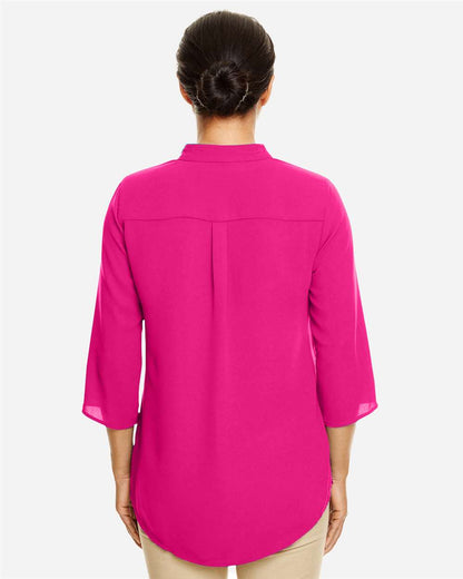 Devon & Jones Women's Perfect Fit™  Three-Quarter Sleeve Crepe Tunic DP611W #colormdl_Crown Raspberry