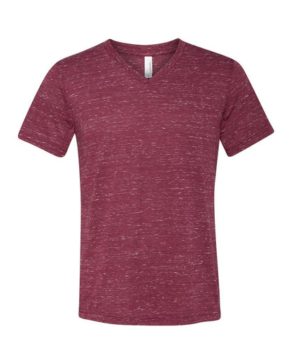 BELLA + CANVAS Textured Jersey V-Neck Tee 3655 #color_Maroon Marble