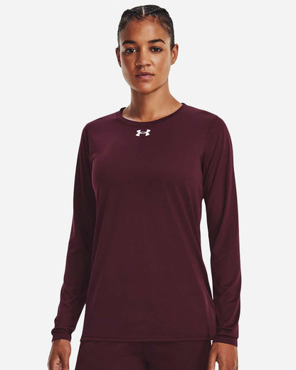 Under Armour Women's Team Tech™ Long Sleeve T-Shirt 1376852 #colormdl_Maroon/ White