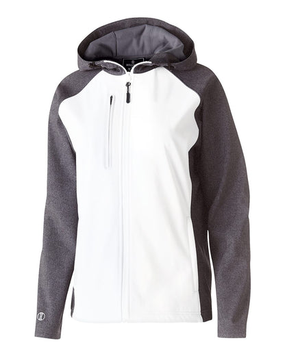 Holloway Women's Raider Soft Shell Jacket 229357 #color_Carbon Print/ White