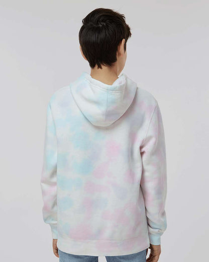 Independent Trading Co. Youth Midweight Tie-Dyed Hooded Sweatshirt PRM1500TD #colormdl_Tie Dye Cotton Candy