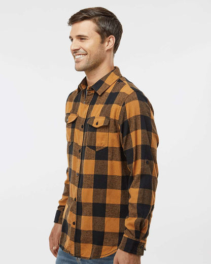 Burnside Yarn-Dyed Long Sleeve Flannel Shirt 8210 #colormdl_Tobacco/ Black Buffalo