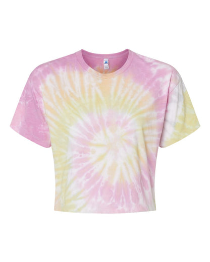 Colortone Women's Tie-Dyed Crop T-Shirt 1050 #color_Desert Rose