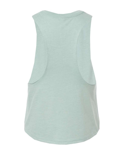 BELLA + CANVAS Women's Racerback Crop Tank 6682 #color_Heather Dusty Blue