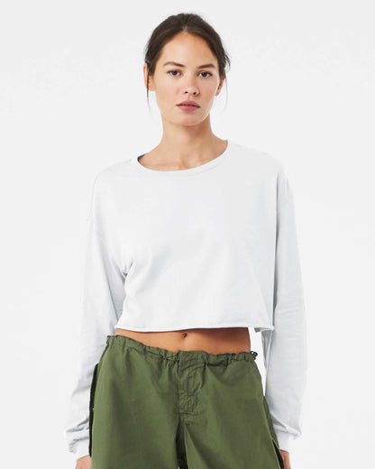 BELLA + CANVAS Women's FWD Fashion Crop Long Sleeve Tee 6501 #colormdl_White