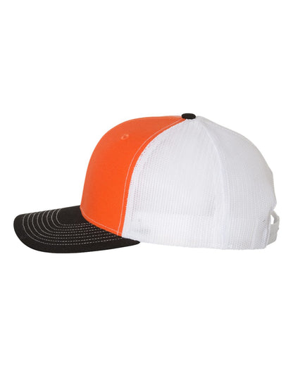 Richardson Snapback Trucker Cap 112 #color_Orange/ White/ Black