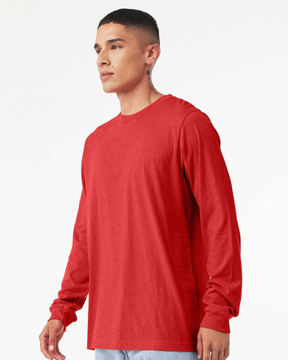 BELLA + CANVAS Heather CVC Long Sleeve Tee 3501CVC #colormdl_Heather Red