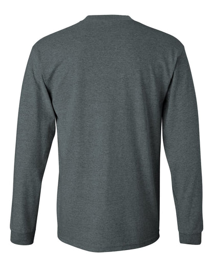 Gildan Unisex Ultra Cotton® Long Sleeve T-Shirt 2400 #color_Dark Heather