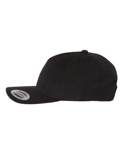 YP Classics Premium Five-Panel Curved Bill Snapback Cap 5789M #color_Black