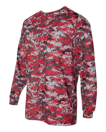 Badger Digital Camo Long Sleeve T-Shirt 4184 #color_Red Digital