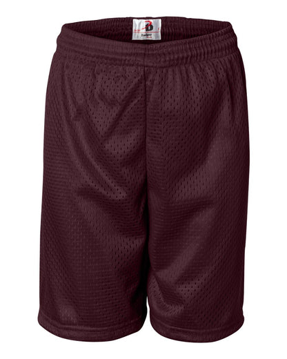 Badger Youth Pro Mesh 6" Shorts 2207 #color_Maroon