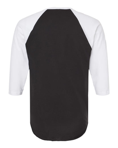 Tultex Fine Jersey Raglan T-Shirt 245 #color_Black/ White