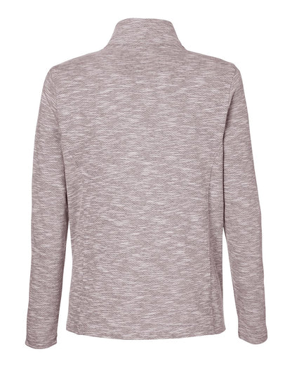 North End Women's Eclipse Jacquard Quarter-Zip Pullover NE415W #color_Burgundy Heather