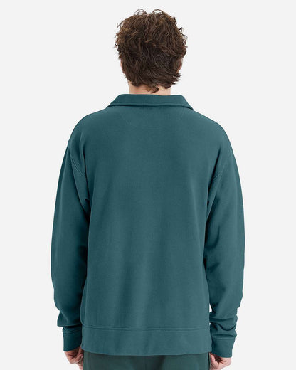 ComfortWash by Hanes Unisex Garment-Dyed Polo Collar Sweatshirt GDH490 #colormdl_Cactus