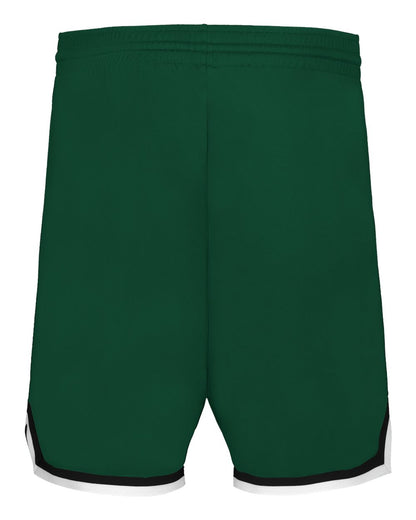 Alleson Athletic Youth Retro Basketball Shorts A54000 #color_Forest/ Black/ White