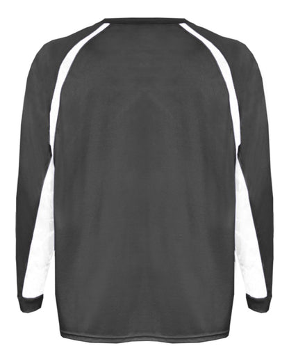 Badger Youth B-Core Hook Long Sleeve T-Shirt 2154 #color_Graphite/ White