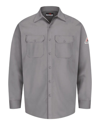 Bulwark Men's Tall Flame Resistant Excel Work Shirt SEW2T #color_Silver Grey
