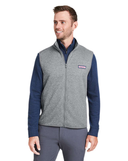 vineyard vines Men's Mountain Sweater Fleece Vest K002713 #colormdl_Grey Heather