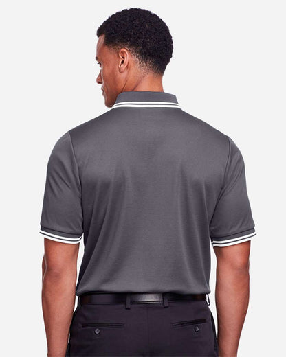 Devon & Jones Men's CrownLux Performance® Plaited Tipped Polo DG20C #colormdl_Graphite/ White