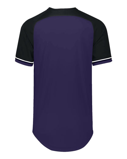 Russell Athletic Youth Classic V-Neck Jersey R01X3B #color_Purple/ Black/ White