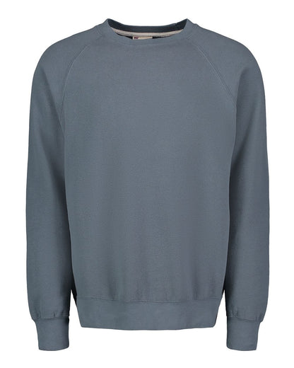 MV Sport Men's Vintage Fleece Raglan Crewneck Sweatshirt 17116 #color_Marine